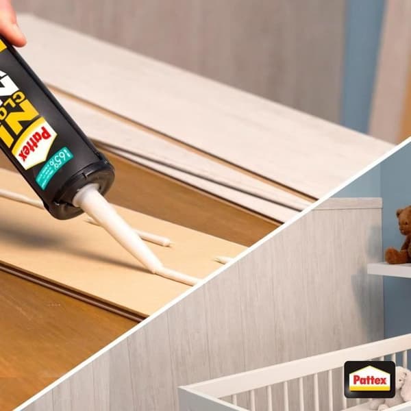 PATTEX Ei nauloja tai ruuveja Ideal Wood Fix - 2 kpl 380 g patruunoita + 1 ilmainen