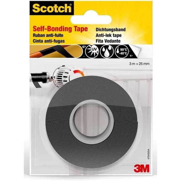 Reparationsband - 3M - 4704 - Svart - 3 m x 25 mm - Mångsidig