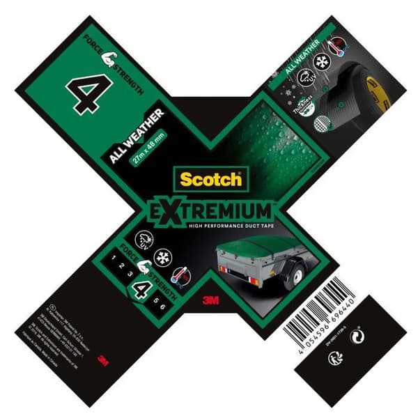 3M Extremium All Weather Repair Duk - Grå - 27mx48mm
