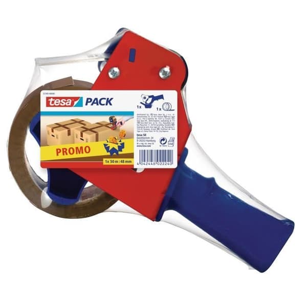 TESA självhäftande rulle 50m x 48mm - Brun + Dispenser