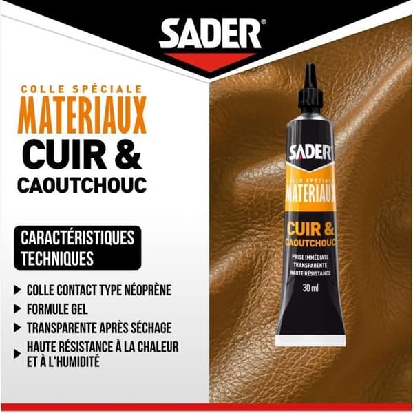 Läder och gummilim - SADER - Omedelbar inställning - 30 ml