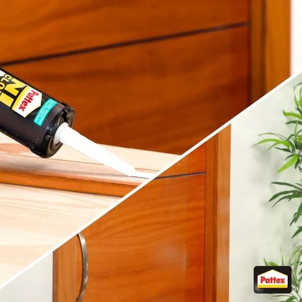 PATTEX Ingen søm eller skruer Ideal Wood Fix - Pakke med 2 stk. 380 g patroner + 1 gratis