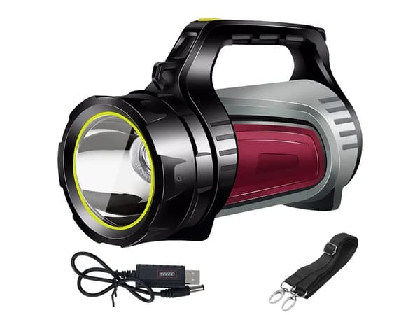 LED-ficklampa med Handtag & Powerbank