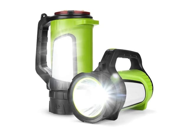 LED-ficklampa med Handtag & Powerbank