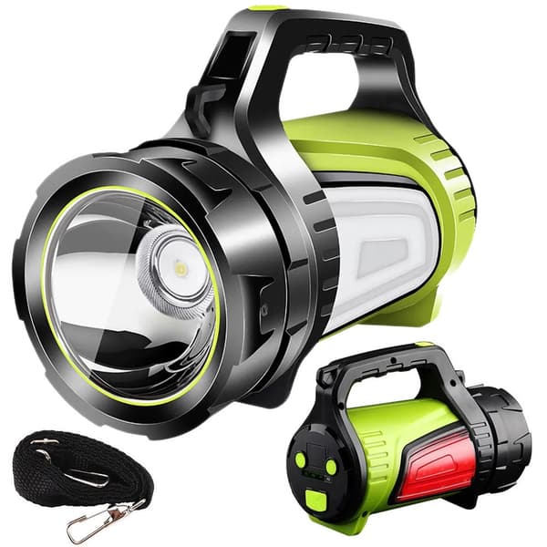 LED-ficklampa med Handtag & Powerbank