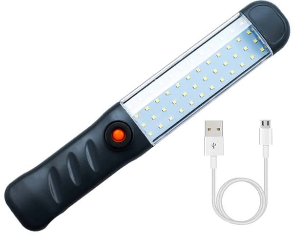 Kraftfull verkstadsfacklalampa 48 led cob usb krokmagnet uppladdningsbar