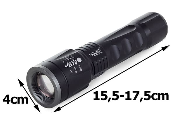 Ficklampa / Taktisk LED-lampa - Zoom funktion