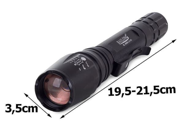 Ficklampa / Taktisk LED-lampa - Zoom funktion