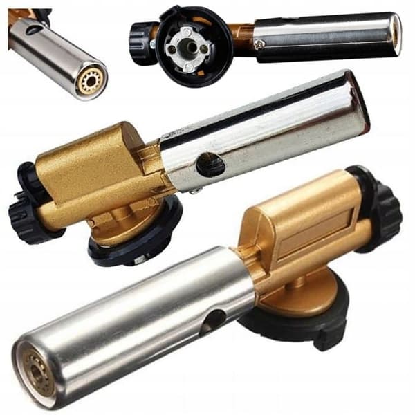 GASBRÆNDER VARMEPISTOL STØBEJERNSLAMPE + 4 PATRONER 1300C 1,5L GAS