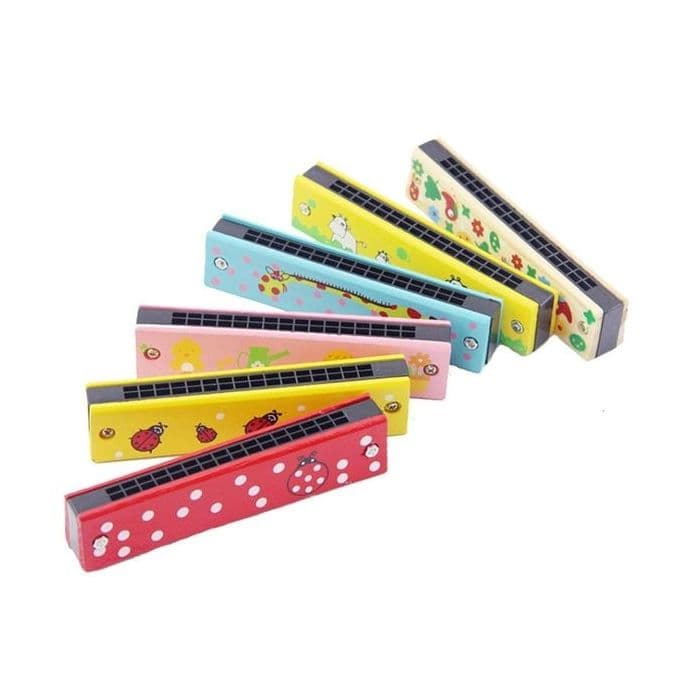 Färgglad trämunspel för barn Montessorispel