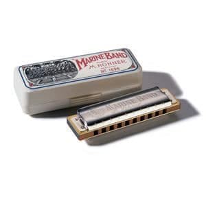 Munspel - HOHNER - Marint band 10 hål - Päronträ och massiv mässing - Resonant ljud - Patenterad design