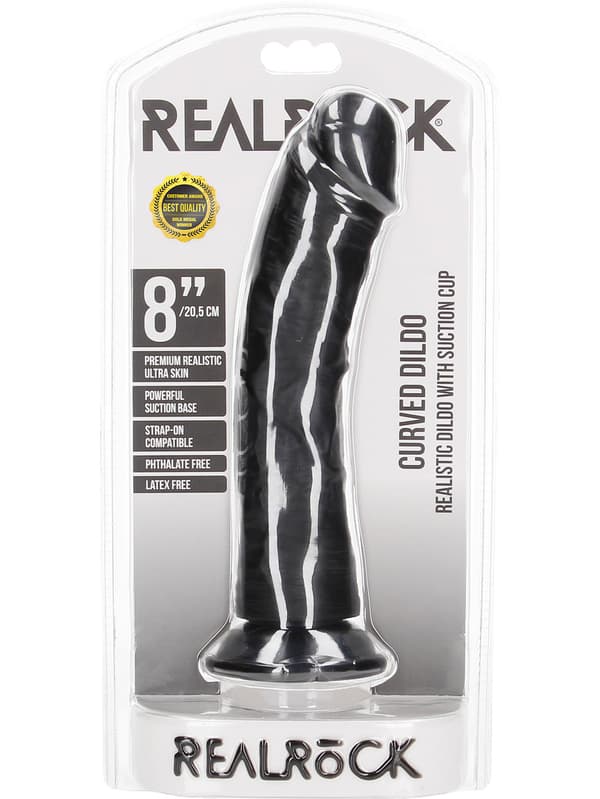 RealRock: Curved Realistic Dildo, 20.5 cm