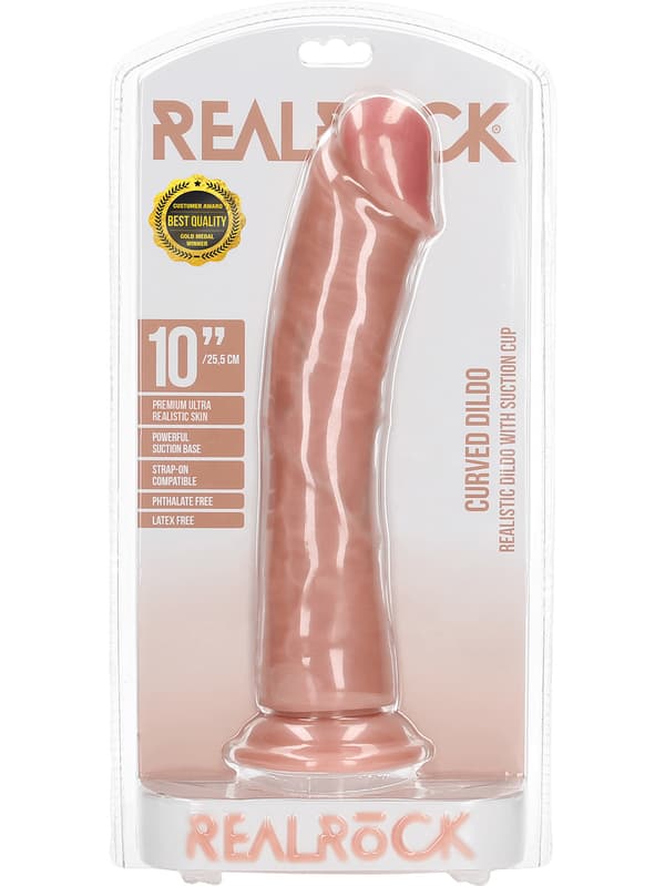 RealRock: Curved Realistic Dildo, 25.5 cm