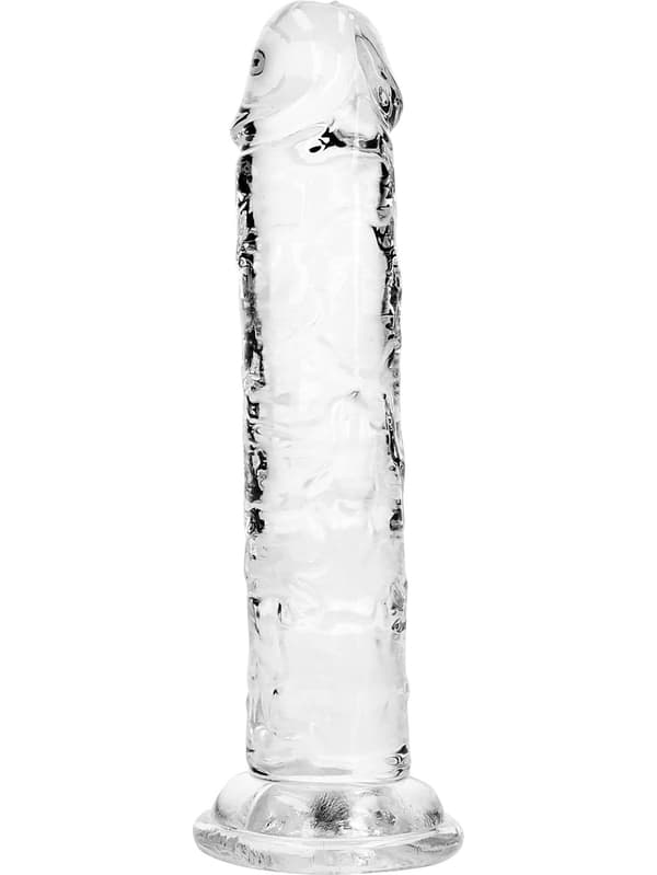 RealRock: Crystal Clear Straight Realistic Dildo, 14.5 cm Transparent