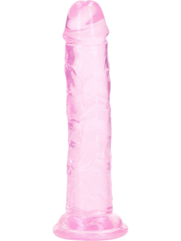 RealRock: Crystal Clear Straight Realistic Dildo, 14.5 cm