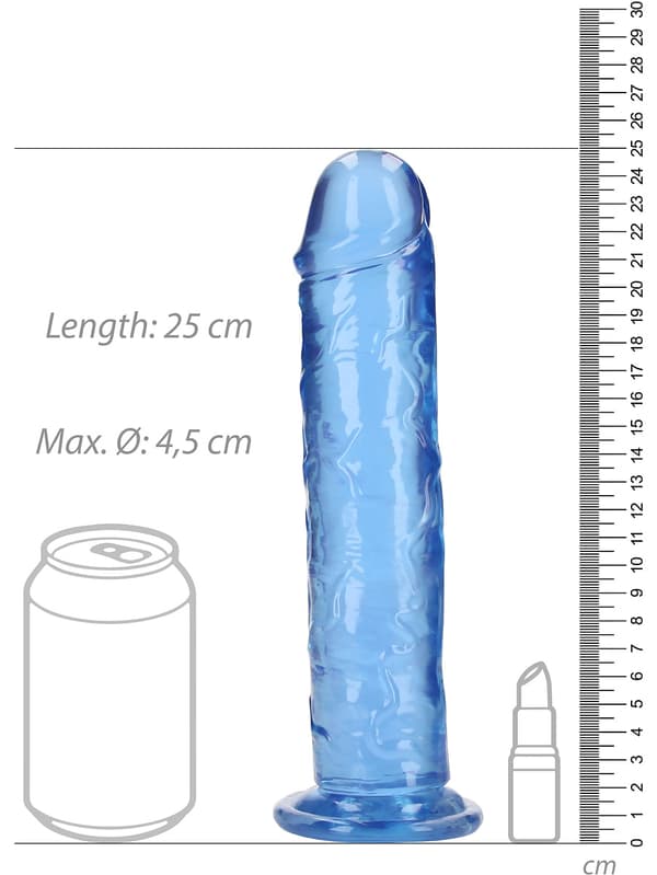 RealRock: Crystal Clear Straight Realistic Dildo, 23 cm