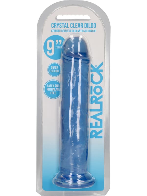 RealRock: Crystal Clear Straight Realistic Dildo, 23 cm