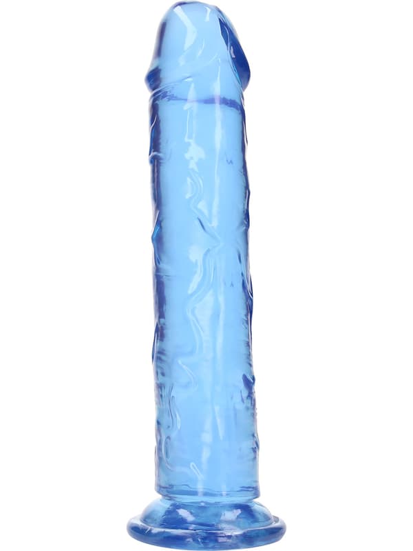 RealRock: Crystal Clear Straight Realistic Dildo, 23 cm Blå