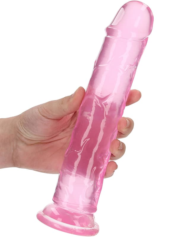 RealRock: Crystal Clear Straight Realistic Dildo, 23 cm
