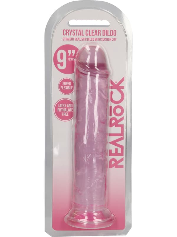 RealRock: Crystal Clear Straight Realistic Dildo, 23 cm