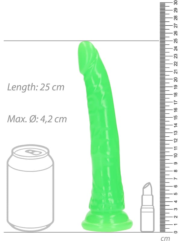 RealRock: Glow in the Dark Realistic Dildo, 22.5 cm