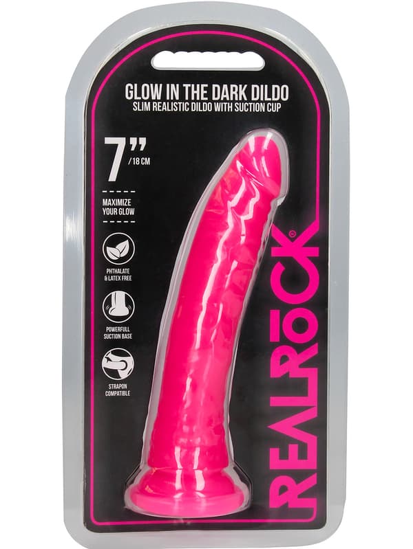 RealRock: Glow in the Dark Realistic Dildo, 18 cm