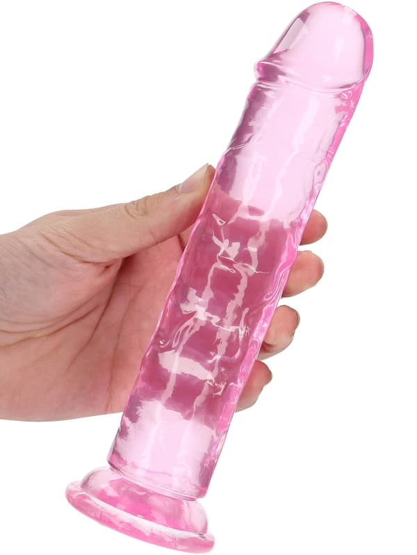 RealRock: Crystal Clear Straight Realistic Dildo, 20 cm