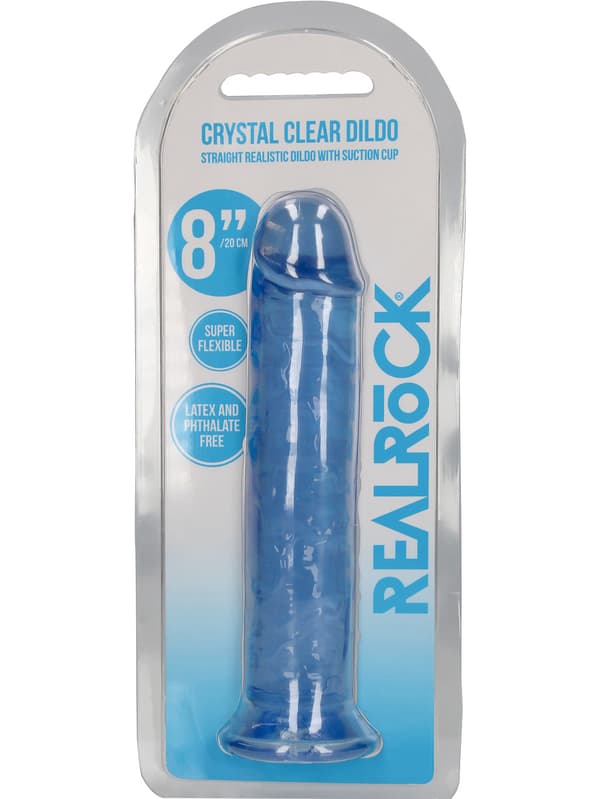 RealRock: Crystal Clear Straight Realistic Dildo, 20 cm