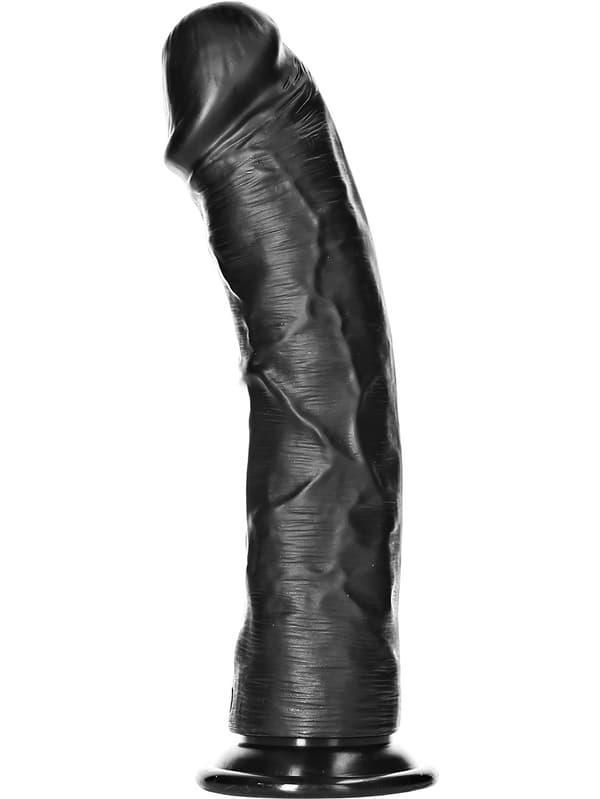 RealRock: Curved Realistic Dildo, 23 cm Svart