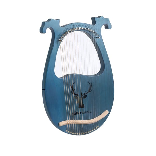 Lyre Harpe, 16 Strenge, Solid Mahogni Konstruktion,Blå