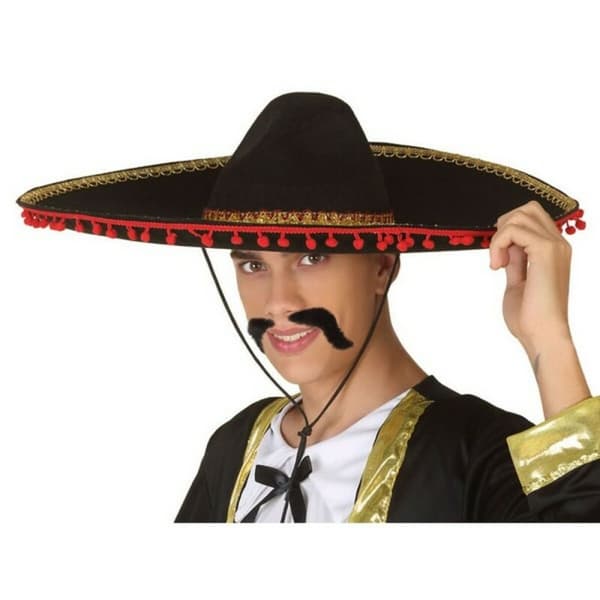 Hat Sort Mexicansk dame Mexicansk mand - Sort/Rød