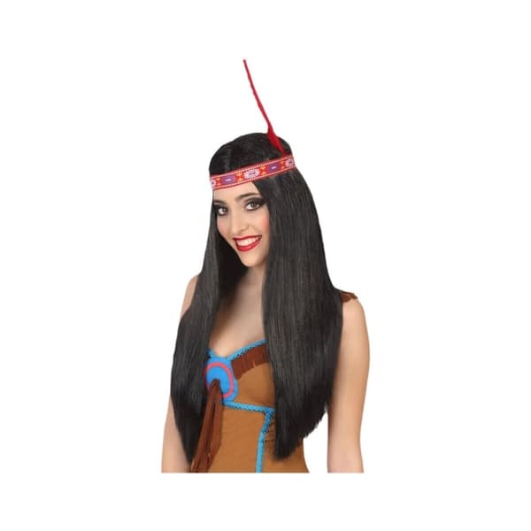 Parykk Svart Indianerdame