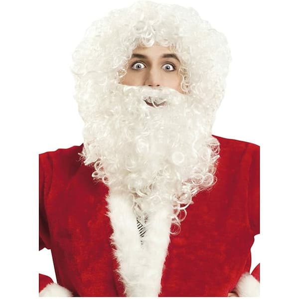 Peruk med skägg My Other Me Vit Tomte