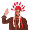 Miniatyrbild 1 av 3: Huvudbonad, indian 58297 Röd American Indian