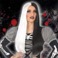 Miniatyrbild 2 av 2: Peruk till Halloween Svart Vit