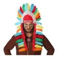 Miniatyrbild 1 av 3: Vapen Multicolour American Indian Fjädrar (29 x 90 cm)
