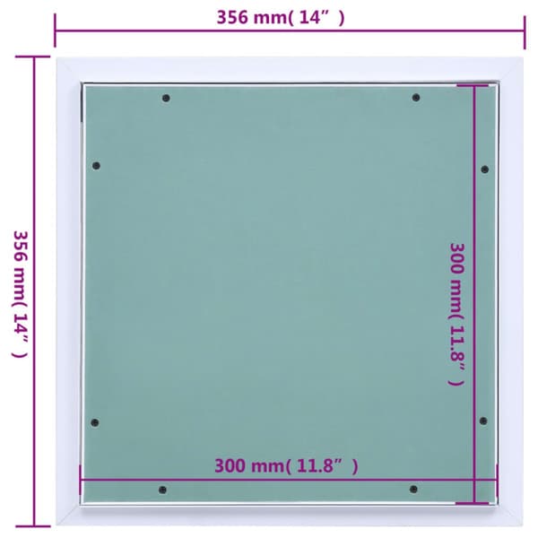 vidaXL adgangspanel med aluminiumsramme og gipsplade 300x300 mm -  Lemme