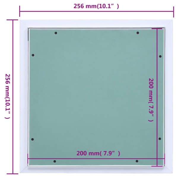 vidaXL adgangspanel med aluminiumsramme og gipsplade 200x200 mm -  Lemme