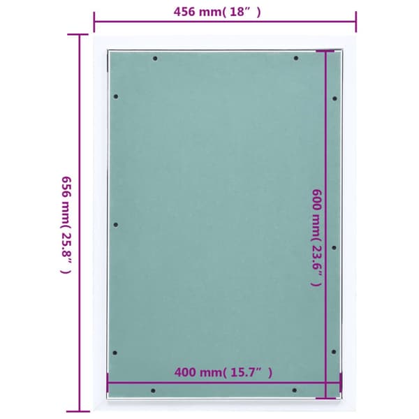 The Living Store adgangspanel med aluminiumsramme og gipsplade 400x600 mm -  Lemme
