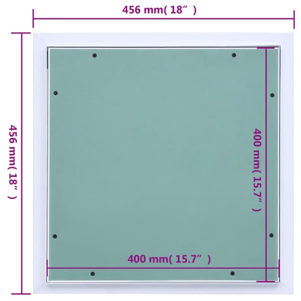 Lemme - Living adgangspanel med aluminiumsramme og gipsplade 400x400 mm