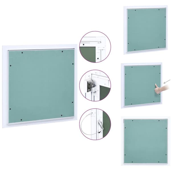 Lemme - Living adgangspanel med aluminiumsramme og gipsplade 200x200 mm