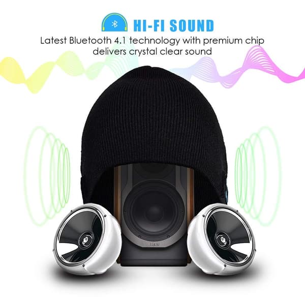 INF Mössa med Bluetooth hörlurar och mikrofon Svart