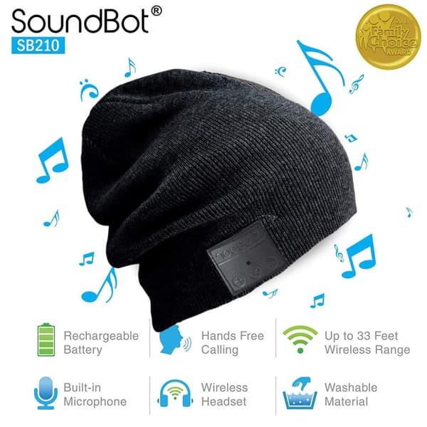 INF Mössa med Bluetooth hörlurar och mikrofon Svart