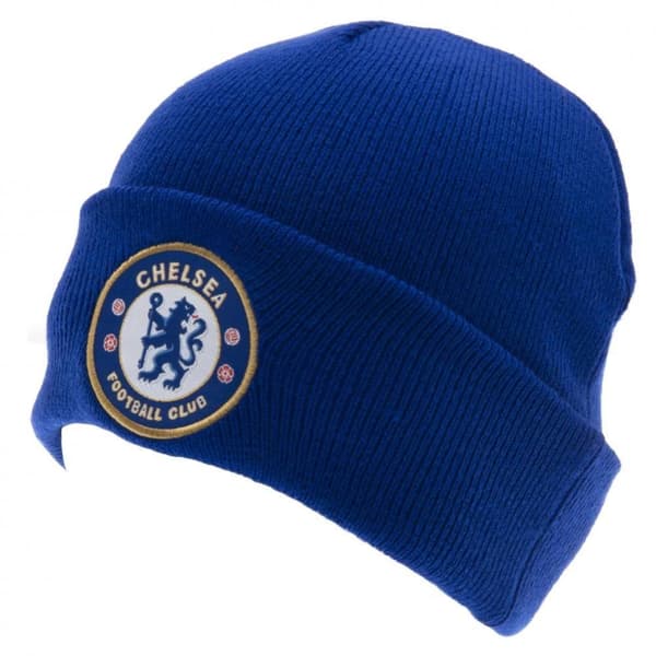 Chelsea FC Officiell vuxen Unisex Turn Up stickad mössa Royal Blue One Size