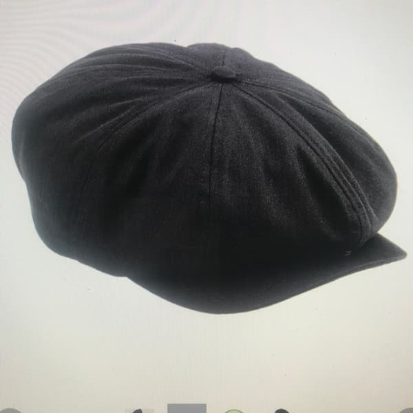 Klassisk Svart Gatsbykeps Fiskbensmönstrad Herringbone BF XL