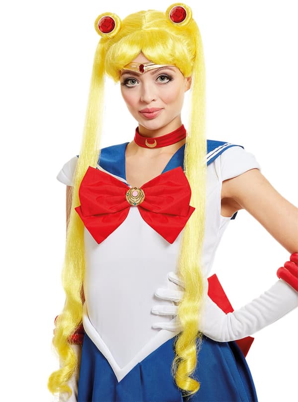 Funidelia | Sailor Moon Peruk OFFICIELLA för dam ▶ Anime, Cosplay, Usagi Tsukino, Tecknad - Gul, accessoarer för maskeraddräkter