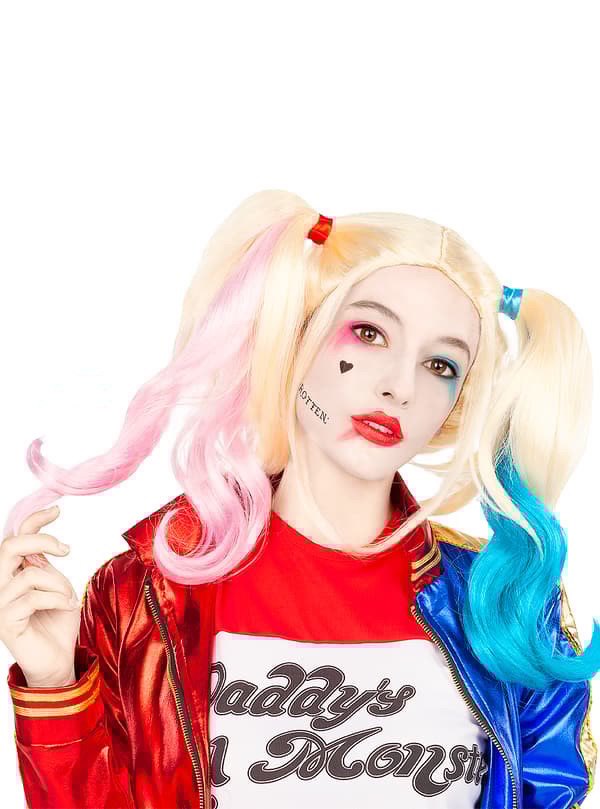Funidelia | Harley Quinn Peruk - Suicide Squad OFFICIELLA för dam ▶ Superhjältar, DC Comics, Suicide Squad, Skurkar, accessoarer för maskeraddräkter