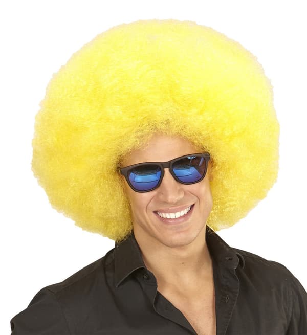 Deluxe valtava keltainen Afroperuukki