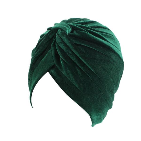 Turban i luksuriøs fløjl i flere farver hat