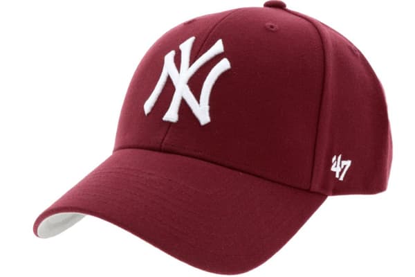 47 Brand New York Yankees MVP Cap B-MVP17WBV-KMA, basebollkeps, Unisex, vinröd, Storlek: One size